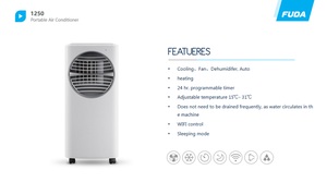 Climatiseur mobile portable 12000 BTU de haute qualité avec Wi-Fi pour la maison, refroidissement et chauffage - Product Image 2