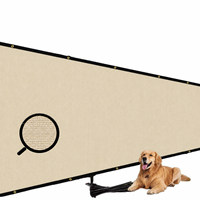 Paravent d'intimité beige en HDPE 170 GSM pour enclos pour animaux, 2 m x 4 m, pour enclos pour chiens, chenils et clôtures extérieures