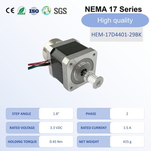 Motor paso a paso híbrido cuadrado de alto torque <span class=keywords><strong>NEMA</strong></span> <span class=keywords><strong>17</strong></span> de 42 mm, 2 fases, paso de 1.8 grados, 0.45 Nm, con freno para control de impresoras 3D - Product Image 1