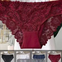 Nouvelles Culottes en Dentelle Confortables pour Femmes, Très Demandées, Élastiques, Respirantes, Creuses, Sexy, Style Européen Américain, Grande Taille, Hipster Shein
