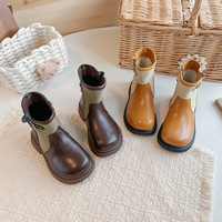 Chaussures d'hiver et d'automne pour enfants de style coréen, en cuir PU, bottes de princesse élégantes et douces pour filles