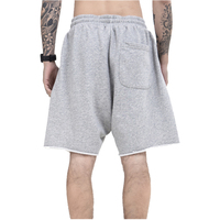 Shorts de survêtement décontractés pour hommes, couleur unie, en molleton épais de coton et polyester, coupe ample, ourlet brut, style oversize