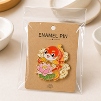 Pin Enamel Ikan Koi Keberuntungan Kustom Berlapis Emas Gaya Cina, Bros Ikan Mas untuk Tas Jinjing, Hadiah, Pin Kerah, Lencana