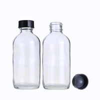 Vente en gros de flacons en verre transparent vides de 15 ml, 30 ml, 60 ml, 120 ml avec couvercle pour huile essentielle liquide, poudre