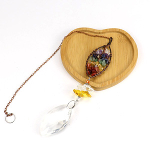 Pendentif en cristal Arbre de Vie chauffant pour la vente en gros, Galets naturels, Attrape-soleil, Modèle artisanal en mosaïque d'améthyste, Décoration de Noël polie - Product Image 4