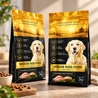 Sacs d'emballage pour aliments pour animaux de compagnie, personnalisables, à fond plat, refermables avec fermeture éclair, grande taille, pour chiens et chats, 3lb, 5lb, 10lb, 15lb