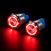 Alarme sonore industrielle 22 mm avec coque en acier inoxydable ignifuge pour diverses applications, LED rouge