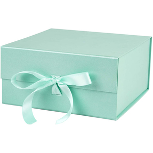 Wedding Paper Cardboard Box Packaging Custom Magnetic Gift Box With Ribbon