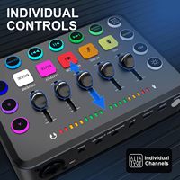 Équipement d'Enregistrement Filaire USB RGB, Carte Son de Studio pour Podcast KSH3, Microphone de Podcast et Carte Son pour Téléphone, Diffusion en Direct