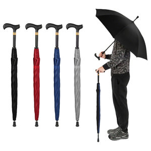 <span class=keywords><strong>Parapluie</strong></span> <span class=keywords><strong>canne</strong></span> renforcé anti-vent, protection UV, pointe antidérapante, <span class=keywords><strong>homme</strong></span> âgé voyage randonnée - Product Image 1