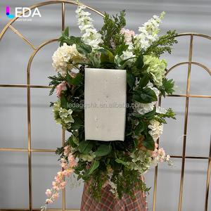 ของตกแต่งงานปาร์ตี้ LEDA ผลิตภัณฑ์ใหม่ ดอกไม้สีชมพูทำมือ แถวดอกกุหลาบสีขาว แถวดอกไฮเดรนเยียสีขาว สำหรับงานแต่งงาน - Product Image 4