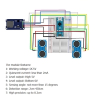 HC-SR04 de capteur à ultrasons Module émetteur et récepteur de capteur de distance de mesure à ultrasons pour Arduino/51/STM32