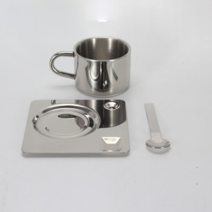 Juego <span class=keywords><strong>de</strong></span> cubiertos <span class=keywords><strong>de</strong></span> té <span class=keywords><strong>de</strong></span> la tarde Juego <span class=keywords><strong>de</strong></span> tazas <span class=keywords><strong>de</strong></span> café reutilizables <span class=keywords><strong>de</strong></span> acero inoxidable 304 con cuchara y plato para té y leche - Product Image 4