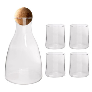 Ensemble <span class=keywords><strong>de</strong></span> verres à <span class=keywords><strong>eau</strong></span> <span class=keywords><strong>de</strong></span> luxe léger en verre, grande capacité, avec bouilloire et couvercle à bouchon en liège, design moderne et simple, pour l'été et l'<span class=keywords><strong>eau</strong></span> fraîche, motif <span class=keywords><strong>Pomme</strong></span> Verte Super. - Product Image 6