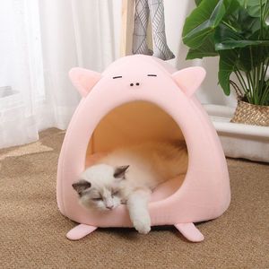 Jumping Goose Pet <b>Bed</b> Round Cartoon Plush Cat Nest Small Medium Size <b>Sponge</b> Fill Hand Washable - Product Image 3