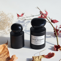Botol Parfum Silinder Pria Mewah dengan Permukaan Berhias Hot Stamping - Wadah Parfum Kaca Hitam Elegan 30ml/50ml/100ml