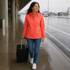 Chaqueta Impermeable Ultraligera para <span class=keywords><strong>Mujer</strong></span>, Plegable, con Capucha, Ligera, con Bolsillos con Cremallera, Puños Elásticos, Tallas S-XL, <span class=keywords><strong>Cortavientos</strong></span> - Product Image 6