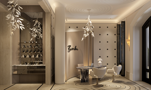 Luxury Beige Modern Hair <b>Salon</b> Interior Design, Full Store Customization <b>salon</b> Hair equipment Hair <b>Salon</b> Furniture Set - Product Image 4