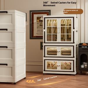 Современный складной многофункциональный шкаф для хранения одежды из полипропилена для спальни и дома - Product Image 3