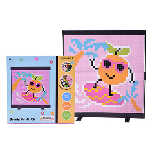 Wholesale 2000 Pcs <b>Beads</b> Craft Kit No Ironing DIY Mosaic <b>Art</b> Flexible Mesh Canvas Cartoon Designs Educational Toys for Kids - Product Image 6