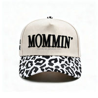 Gorra de Béisbol Unisex Personalizada con Doble Bordado Frontal, de Cinco Paneles, de Sarga, Ajustable, de Algodón Estructurado, con Cierre a Presión, OEM Mom Life