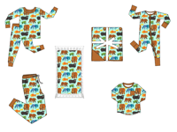 Combinaisons pour bébés et tout-petits unisexes en spandex et bambou, imprimées d'animaux, style Europe-Amérique, tricotées, fermeture éclair