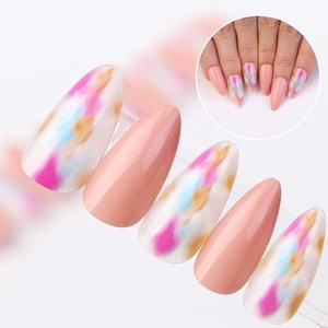 Gel sky prensa de acrílico longa em unhas falsas, feito à mão, designer, imprensa em unhas