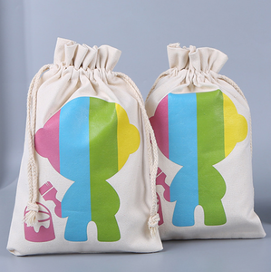 Sinh Thái Thân Thiện Tự Nhiên Tùy Chỉnh Vẽ Chuỗi Túi Hữu Cơ Muslin Bông Vải Vải Dây Kéo Túi Bụi Với Logo In Đối Với Quà Tặng - Product Image 5