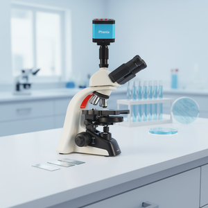 Microscope <span class=keywords><strong>Phenix</strong></span> PH100-XC-A avec caméra HD 16MP, microscope professionnel à contraste de phase, microscope composé à champ noir pour laboratoire - Product Image 1