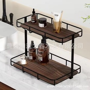 Wooden desktop storage <b>rack</b> <b>for</b> kitchen <b>spice</b> <b>jars</b> and tableware, bathroom vanity <b>rack</b> <b>for</b> essential oils and lotions - Product Image 2