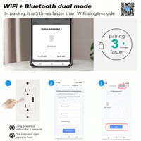 Interrupteur mural intelligent Wi-Fi US avec prise USB et chargeur, prise murale intelligente Wi-Fi US