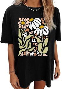 Camisetas de gran tamaño Camisetas básicas con estampado de letras de manga corta Tops holgados Camisetas gráficas Camisas de manga corta Verano Casual Suelto - Product Image 3