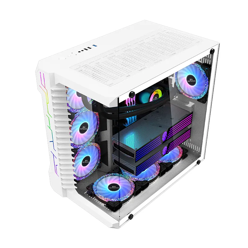 SNOWMAN OEM PC Case Gaming Cabinet ATX Gaming Case Computer Gamer Mid Tower Casing PC Case With Tempered Glass
