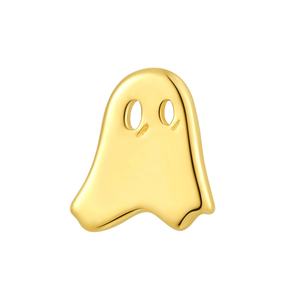 Boucles d'oreilles unisexes classiques en or massif 14 carats avec micro-incrustation <span class=keywords><strong>de</strong></span> zircon en forme <span class=keywords><strong>de</strong></span> fantôme, Eternal Metal - Product Image 3