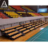 Tribune rétractable à 4 rangées, gradins télescopiques pour les spectateurs, gradins de gymnase, utilisés pour la salle de badminton, le terrain de basket-ball intérieur