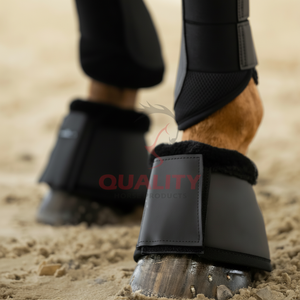 Botas de campana de caballo de cuero PU impermeables y duraderas para la competición de entrenamiento o la equitación diaria con forro de poliéster de peluche suave - Product Image 1