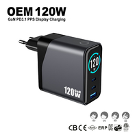 Chargeur USB-C 67W 120W 140W, Chargeur pour Ordinateur Portable, Adaptateur Secteur GaN à Charge Rapide Multiple, Écran Tactile pour MacBook iPhone Samsung