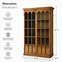 Meuble de rangement haut Merritt Wood Living, bibliothèque vintage en pin massif, buffet pour entrées, armoire de rangement, personnalisation possible