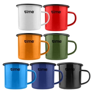 Venta al por mayor 350ml esmalte <span class=keywords><strong>Camper</strong></span> taza de acero inoxidable esmalte taza de café regalo promocional MS037 elegante taza de esmalte con asa Stock - Product Image 2