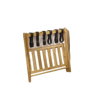 Bamboo Luggage Rack Foldable Storage Shelf For Hotel Bedroom Bathroom Floor <b>Standing</b> - Product Image 1