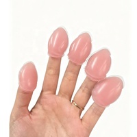 Éponge de maquillage en silicone souple transparente en forme de goutte d'eau, applicateur de doigt lavable pour fond de teint liquide et correcteur