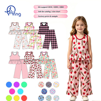 Ensemble d'été pour filles Yiying, haut sans manches et pantalon long, ensemble 2 pièces, tenues en tissu confortable, vêtements pour filles