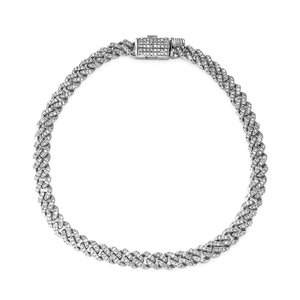 Pulsera de Eslabones Cubanos con Diamantes VVS Cultivados en Laboratorio, Corte Brillante Redondo, Joyería Fina de Lujo de Diseñador - Product Image 1
