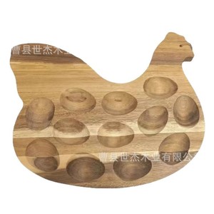 Acacia Wood Chicken Shaped Egg <b>Tray</b> 12 Compartments Wall Mounted Easy To Clean <b>Storage</b> <b>Trays</b> - Product Image 3