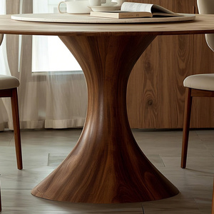 Bắc Âu phong cách cổ xưa Walnut Rock tấm bàn ghế thiết lập hiện đại Thiết kế đơn giản cho hộ gia đình nhỏ bàn ăn Bắc Âu - Product Image 5