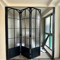 Portes françaises pliantes en aluminium sur mesure, double vitrage trempé, porte coulissante accordéon pour hôtel, villa, cloison intérieure
