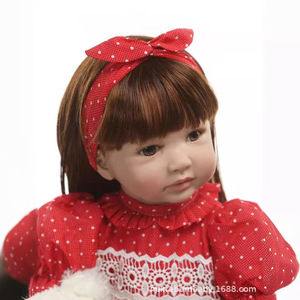 Poupée bébé fille avec corps en tissu de 60 cm et membres en vinyle de silicone, avec accessoires gratuits, poupée reborn en silicone de 24 pouces - Product Image 6