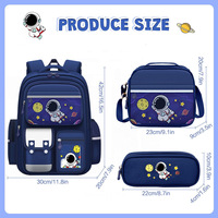 Juego de Mochilas Escolares de Tela Oxford de Tres Piezas Astronauta para Estudiantes de Primaria, Nueva Mochila