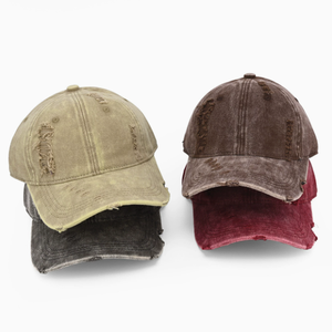 Distressed Washed Denim Baseball Cap Vintage Ripped Adjustable Dad Hat for Men Women Streetwear Grunge Sun Hat - Product Image 4