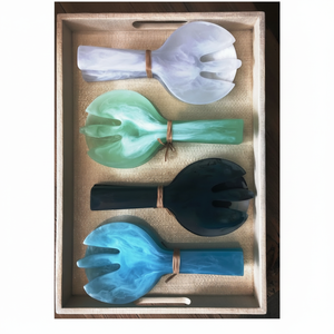 ชุดเซิฟเวอร์สลัดสวนแบบเรซิน Mecox ชุดเซิฟเวอร์สลัดงานแฮนด์เมดจากโรงงานอินเดีย - Product Image 1